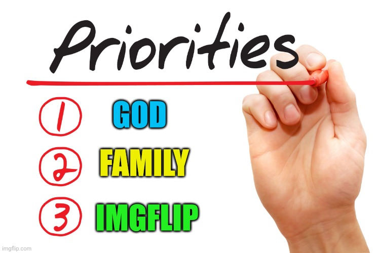 priority | GOD IMGFLIP FAMILY | image tagged in priority | made w/ Imgflip meme maker