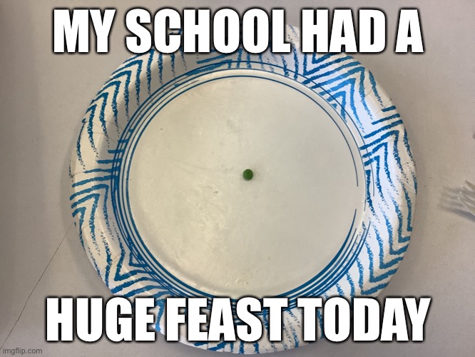 It was amazing | MY SCHOOL HAD A; HUGE FEAST TODAY | image tagged in food,funny memes,memes | made w/ Imgflip meme maker