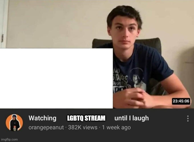 Its so cringey | LGBTQ STREAM | image tagged in watching until i laugh | made w/ Imgflip meme maker