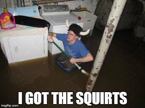 Laundry Viking | I GOT THE SQUIRTS | image tagged in memes,laundry viking | made w/ Imgflip meme maker