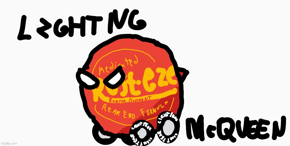 Lightning mcqueen as polandball | image tagged in drawings | made w/ Imgflip meme maker