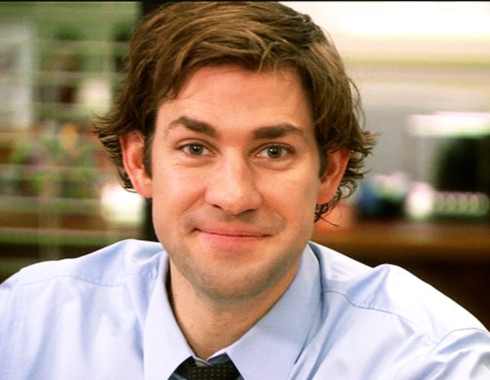 Halpert smile Blank Meme Template