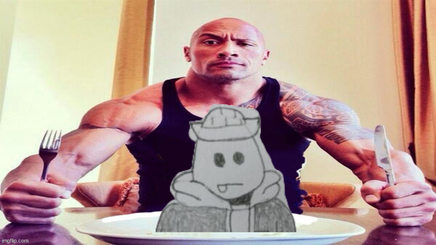 rock eats a totally normal egg(yhead) | image tagged in dwayne the rock eating | made w/ Imgflip meme maker