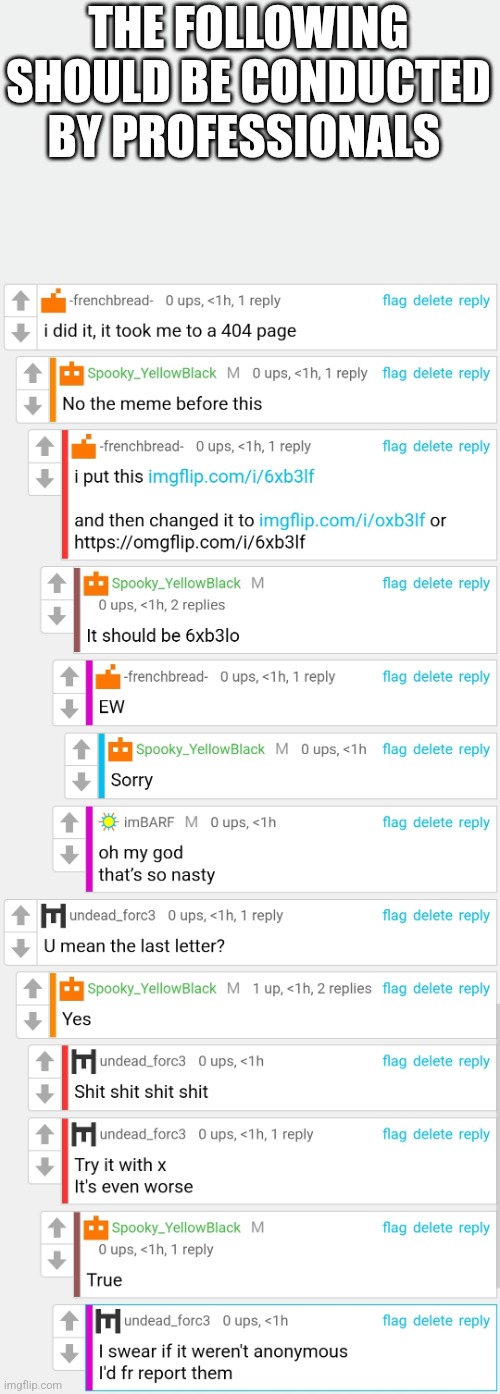 THE FOLLOWING SHOULD BE CONDUCTED BY PROFESSIONALS | made w/ Imgflip meme maker