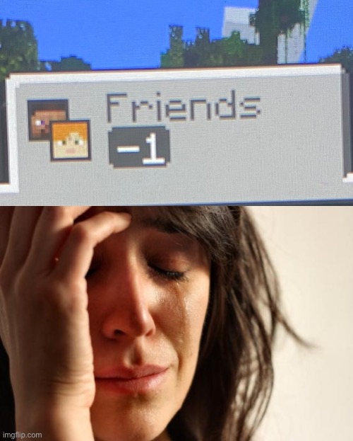 Yeah mom, I have friends… | image tagged in memes,first world problems,sad,no friends,minecraft | made w/ Imgflip meme maker