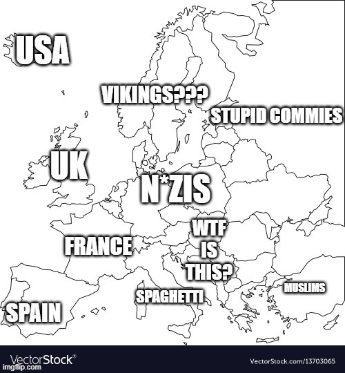 How Americans see Europe 2 | VIKINGS??? SPAGHETTI | image tagged in maps,funny,america,europe | made w/ Imgflip meme maker