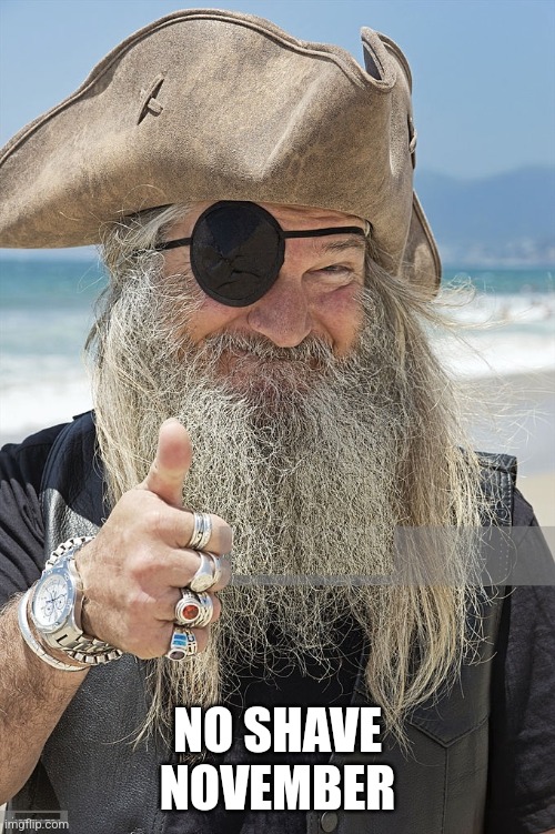 PIRATE THUMBS UP | NO SHAVE NOVEMBER | image tagged in pirate thumbs up | made w/ Imgflip meme maker