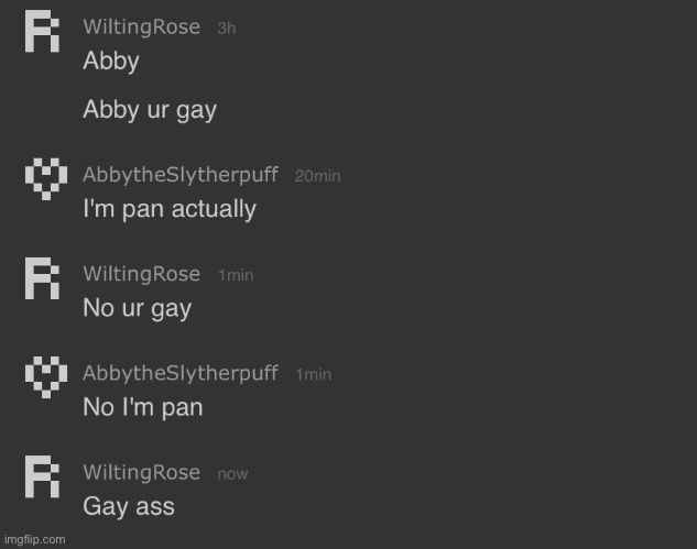 Spam comments with Abby is gay | image tagged in abby,is,gay | made w/ Imgflip meme maker