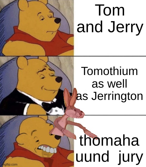 Whinnie The Poo (Normal, Fancy, Gross) | Tom and Jerry; Tomothium as well as Jerrington; thomaha uund  jury | image tagged in whinnie the poo normal fancy gross | made w/ Imgflip meme maker
