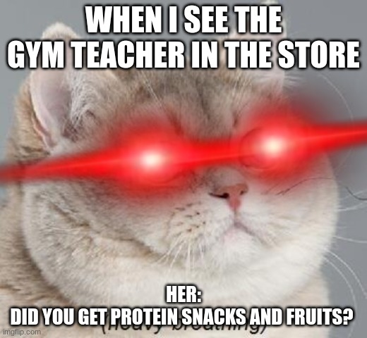 why this happend  to me | WHEN I SEE THE GYM TEACHER IN THE STORE; HER:
DID YOU GET PROTEIN SNACKS AND FRUITS? | image tagged in rage | made w/ Imgflip meme maker