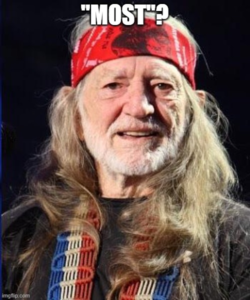 Willie Nelson | "MOST"? | image tagged in willie nelson | made w/ Imgflip meme maker