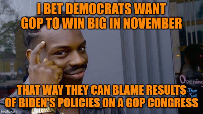 Just like they did with all of Obama's failures | I BET DEMOCRATS WANT GOP TO WIN BIG IN NOVEMBER; THAT WAY THEY CAN BLAME RESULTS OF BIDEN'S POLICIES ON A GOP CONGRESS | image tagged in democrats,republicans,biden,failure | made w/ Imgflip meme maker