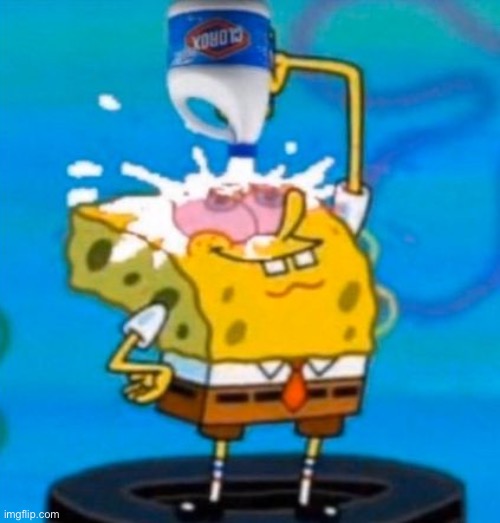 Spongebob pouring bleach in his eyes | image tagged in spongebob pouring bleach in his eyes | made w/ Imgflip meme maker