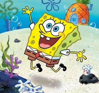 Happy jumping Spongebob Blank Meme Template