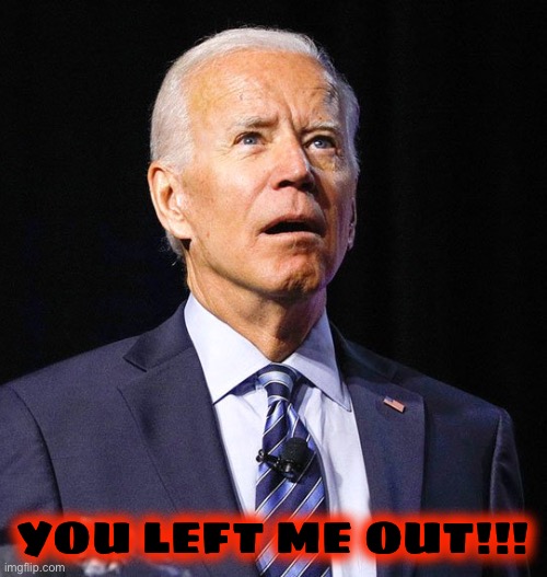 Joe Biden | YOU LEFT ME OUT!!! | image tagged in joe biden | made w/ Imgflip meme maker