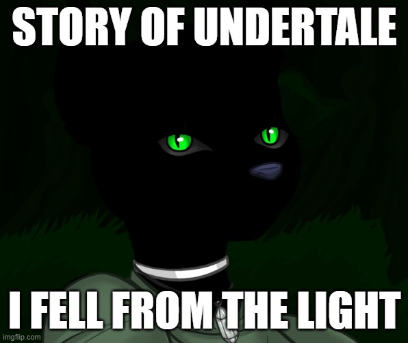 Talk or shouldn't fight | STORY OF UNDERTALE; I FELL FROM THE LIGHT | image tagged in my new panther fursona | made w/ Imgflip meme maker
