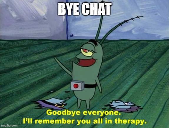 . | BYE CHAT | made w/ Imgflip meme maker