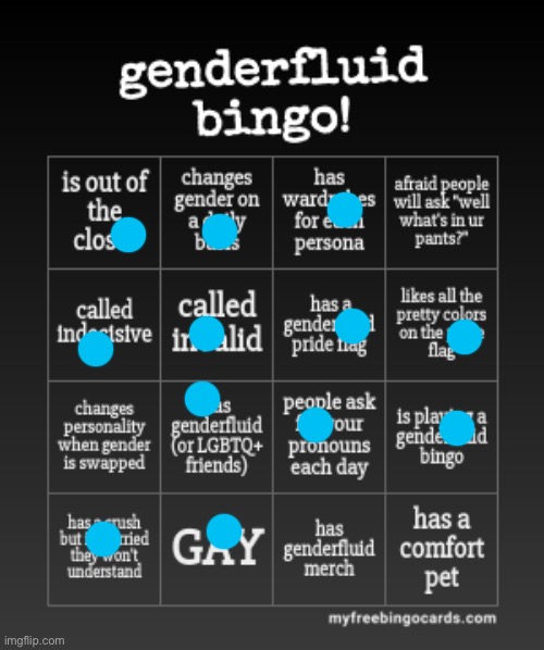 Oh... wow | image tagged in gender fluid bingo | made w/ Imgflip meme maker