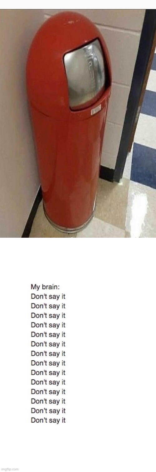 DONT SAY IT DONT SAY IT | image tagged in brain don't say it,among us | made w/ Imgflip meme maker