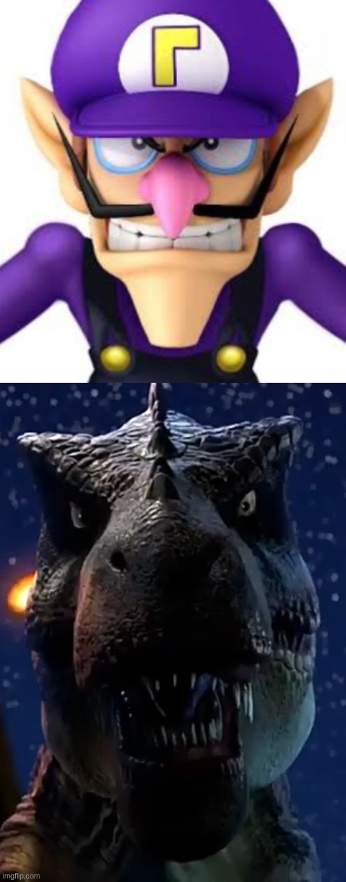 Waluigi vs Tarbosaurus (Who would Win) (Battle of the underrated bois) | image tagged in jurassic park,jurassic world,dinosaur,waluigi,who would win,crossover | made w/ Imgflip meme maker