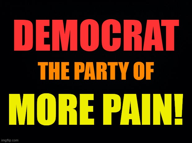 Remember This Election | DEMOCRAT; THE PARTY OF; MORE PAIN! | image tagged in memes,politics,democrat,party,more,pain | made w/ Imgflip meme maker
