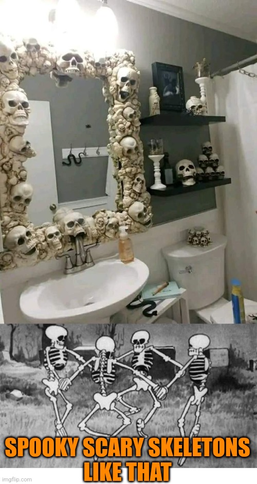 I LOVE THAT SPOOKY MIRROR | SPOOKY SCARY SKELETONS
LIKE THAT | image tagged in blank white template,spooky scary skeletons,skeleton,spooktober | made w/ Imgflip meme maker