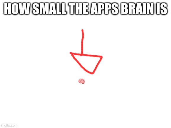 Blank White Template | HOW SMALL THE APPS BRAIN IS | image tagged in blank white template | made w/ Imgflip meme maker