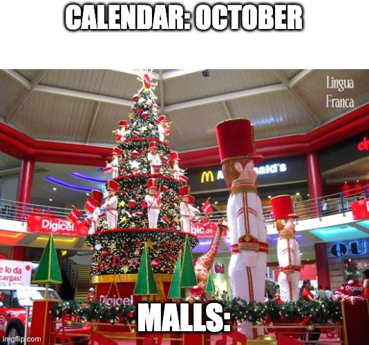 Do they hate halloween... | CALENDAR: OCTOBER; MALLS: | image tagged in halloween,mcdonalds,calendar | made w/ Imgflip meme maker