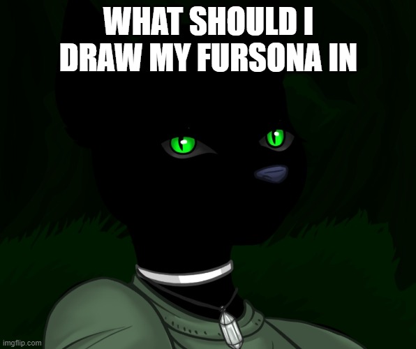 i mean citizen clothes | WHAT SHOULD I DRAW MY FURSONA IN | image tagged in my new panther fursona | made w/ Imgflip meme maker