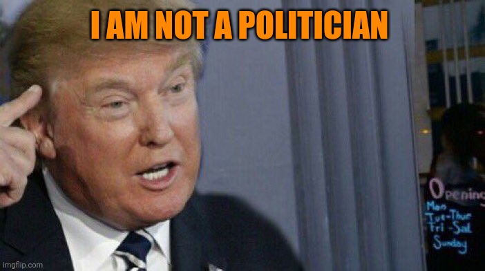 Trump Roll Safe | I AM NOT A POLITICIAN | image tagged in trump roll safe | made w/ Imgflip meme maker