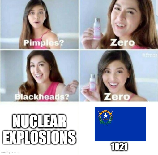 title goes here | NUCLEAR EXPLOSIONS; 1021 | image tagged in tag goes here | made w/ Imgflip meme maker