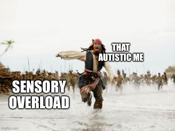 Sensory Overload! | THAT AUTISTIC ME; SENSORY OVERLOAD | image tagged in memes,jack sparrow being chased | made w/ Imgflip meme maker