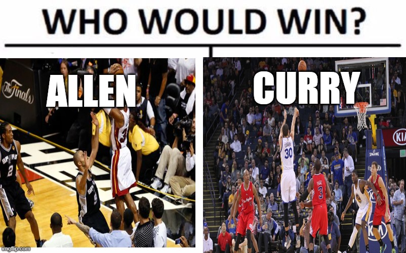 vs | CURRY; ALLEN | image tagged in curry,allen | made w/ Imgflip meme maker