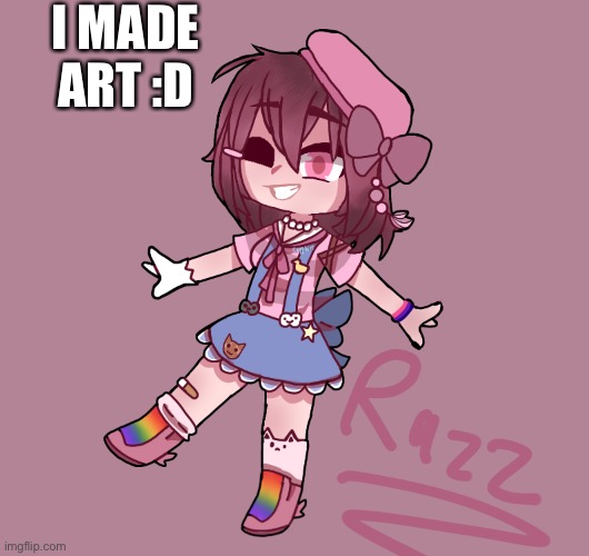 This is my oc Razz! | I MADE ART :D | image tagged in gacha club | made w/ Imgflip meme maker