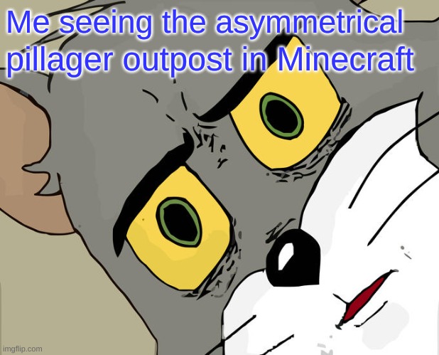 Tell me im wrong | Me seeing the asymmetrical; pillager outpost in Minecraft | image tagged in memes,unsettled tom | made w/ Imgflip meme maker