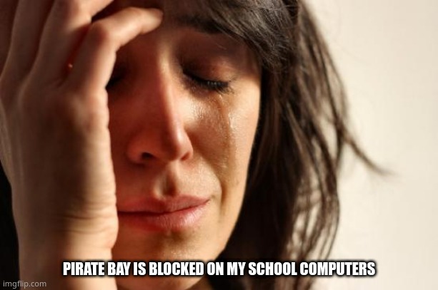 f. really need new games to play | PIRATE BAY IS BLOCKED ON MY SCHOOL COMPUTERS | image tagged in memes,first world problems | made w/ Imgflip meme maker