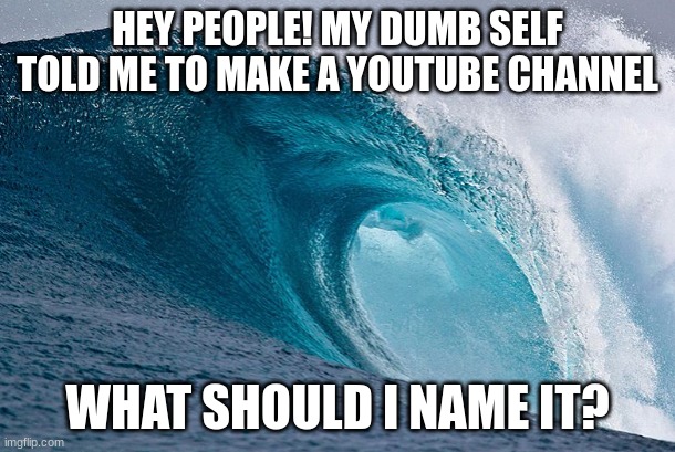 hmm | HEY PEOPLE! MY DUMB SELF TOLD ME TO MAKE A YOUTUBE CHANNEL; WHAT SHOULD I NAME IT? | image tagged in why | made w/ Imgflip meme maker