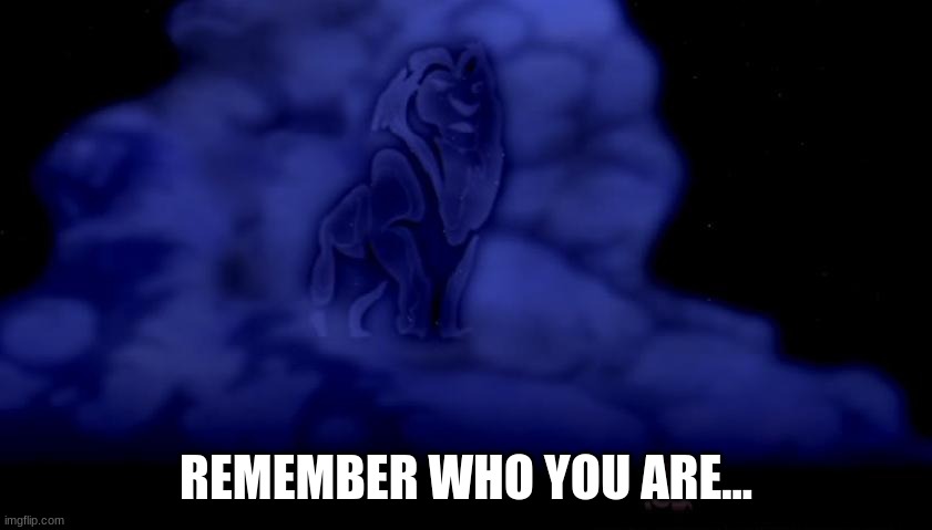 Remember who you are | REMEMBER WHO YOU ARE... | image tagged in remember who you are | made w/ Imgflip meme maker