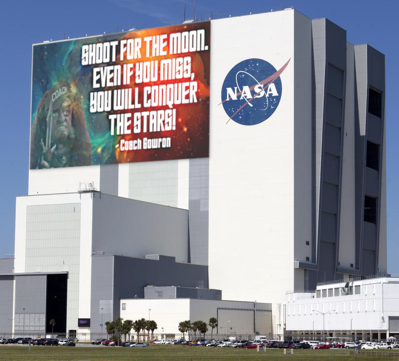 Coach Gowron NASA building Blank Meme Template
