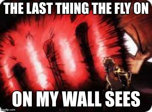 Saitama sucks at killing mosquitoes tho | THE LAST THING THE FLY ON; ON MY WALL SEES | image tagged in saitama,memes,fight | made w/ Imgflip meme maker