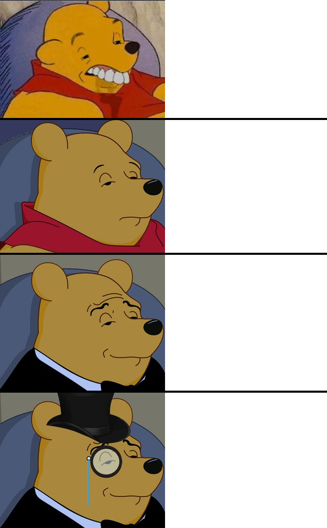 High Quality Pooh 4 TIER Blank Meme Template
