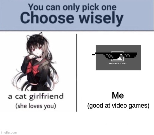 Ain't gettin' my face that easily | Me; (good at video games) | image tagged in choose wisely | made w/ Imgflip meme maker