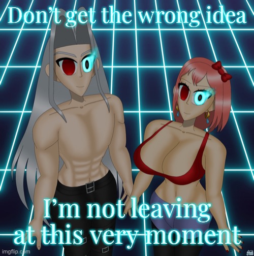 Sayori and Sephiroth | Don’t get the wrong idea; I’m not leaving at this very moment | image tagged in sayori and sephiroth | made w/ Imgflip meme maker