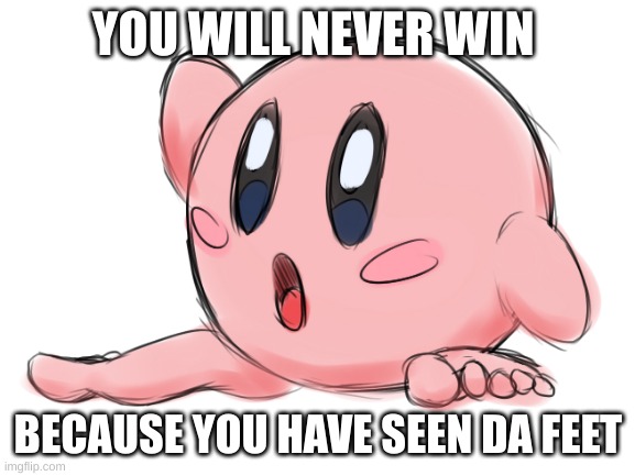 image credits to firestarslove on DevaintArt | YOU WILL NEVER WIN; BECAUSE YOU HAVE SEEN DA FEET | image tagged in feet | made w/ Imgflip meme maker