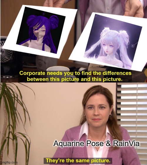 They're The Same Picture | Aquarine Pose & RainVia | image tagged in memes,they're the same picture | made w/ Imgflip meme maker