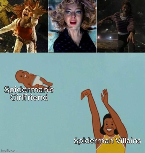 Spiderman villains | image tagged in villains,girlfriend,spiderman | made w/ Imgflip meme maker