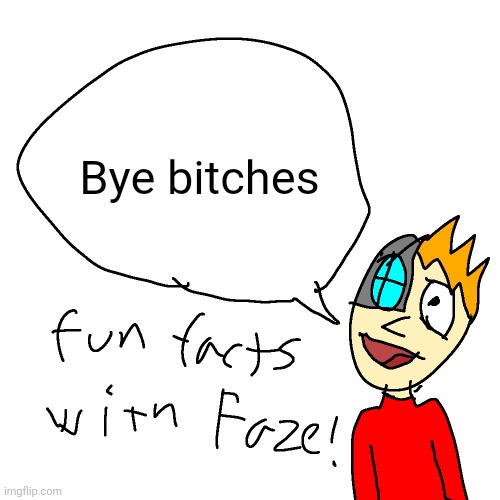 goodbye forever(?) | Bye bitches | image tagged in fun facts with faze | made w/ Imgflip meme maker