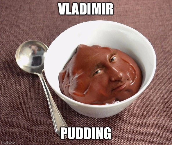 Vladimir pudding | VLADIMIR; PUDDING | image tagged in funny,fun,funny memes,cool | made w/ Imgflip meme maker