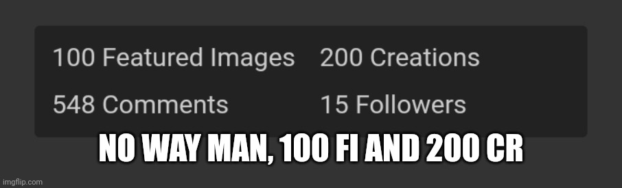 NO WAY MAN, 100 FI AND 200 CR | made w/ Imgflip meme maker