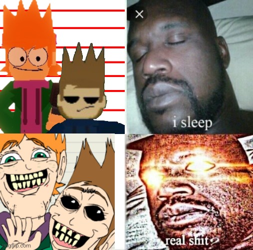Who did it better? | image tagged in eddsworld,sleeping shaq,cursed image | made w/ Imgflip meme maker